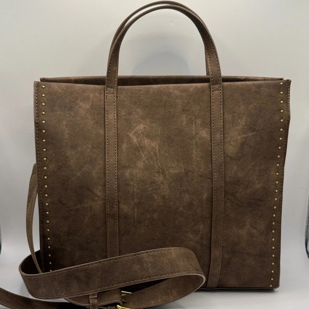 Style & Co. Studded Brown Tote Bag